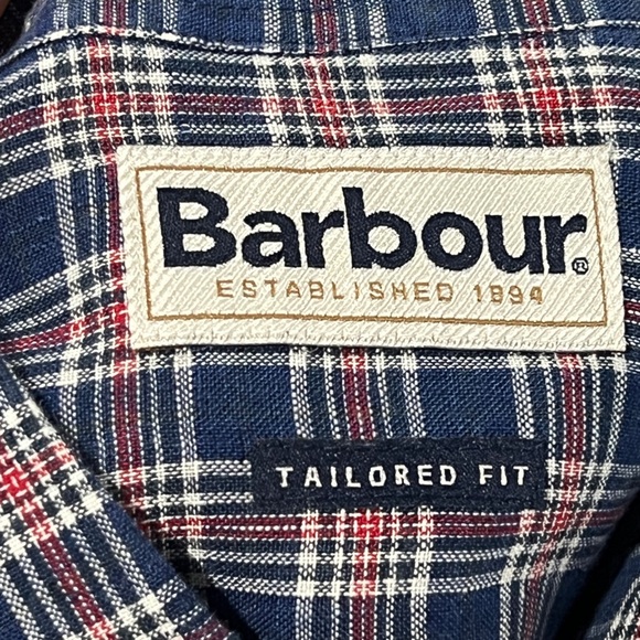 Barbour Tailor Plaid Mens Plaid Mens Hiking Button Down Long Sleeve Shirt - Picture 5 of 5